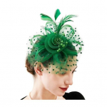 Fascinatorsi m&uuml;ts v&otilde;rklooriga, lillega kunstp&auml;rli sulgedega dekoor Teepeo peakate Klamber Retro Hair Hoop Party peapael tumelilla v&auml;rv