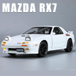 1/24 Mazda RX7 Sulamist Sportauto Mudel Diecasts Metallist M&auml;nguasi V&otilde;idus&otilde;idukid Autode Mudel Simulatsioonheli ja valgusega Laste M&auml;nguasi Kingitus valge