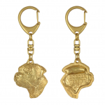 Border Terrier - Gilded key ring with dog, handbag decoration, luxury accessory by Art-Dog brand
