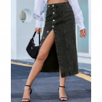 Naiste mood k&otilde;rge v&ouml;&ouml;kohaga teksaseelik L&otilde;hikuga pikk teksaseelik L must