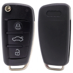 Auto klapitav kaugjuhtimispuldi v&otilde;tme&uuml;mbrise kate, 3 nuppu A3 A4 A6 Q7 S6 TT Quattro TT A4 A6 A8 2006-2013 puldiga v&otilde;tmehoidja kaitse must