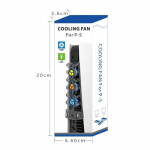 PS5 konsooli USB-jahutusventilaator LED-tuledega, t&otilde;hus jahutuss&uuml;steem, CD ja digitaalne redigeerimine, m&auml;ngutarvikud 19.6*6.3*3.2cm