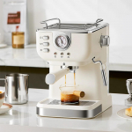 Houselin Professional 20-baarine espressokohvimasin piimavahustajaga espressokohvi, latte ja cappuccino jaoks KR valge
