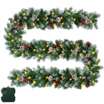 8,8 jalga 50 LED-iga akutoitega j&otilde;uluvanik Merry Christmas Rippsein, kunstlik 8.8ft