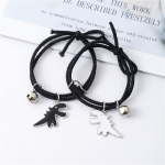 2tk/komplekt Magnet meelitab paarile k&auml;ev&otilde;rud Dinosaurusekella ripats naistele Meeste punutud k&ouml;iega seotud k&auml;ev&otilde;rud Parimad Freindsi v&otilde;luvad ehted kingitused