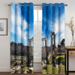 Linna P&auml;ikeseloojangu Maastiku Kardinad Euroopa Arhitektuuri Maastiku Kardinad 2 Paneeli Luksuslik Kodu Elutuba Magamistuba R&otilde;du Sisustus 50W130H(CM)x2&Grommet Top