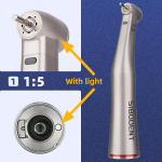Hambaravi 1:5 Kiirendav K&auml;siinstrument NSK Contra Hamba Nurk 1 5 K&auml;siinstrument KX95L Punane R&otilde;ngasLED Kiudoptiline K&auml;siinstrument Sisemine Vesi 1-5 Contra angle gray