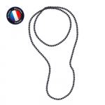 PERLINEA - Sautoir - Perle de Culture d'Eau Douce AAA+ - Semi-Ronde 6-7 mm - Noire - 120 cm - Bijoux Femme