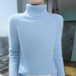 Naiste ka&scaron;miirist kampsun Qinghe ka&scaron;miir 30% ka&scaron;miir 30% naarits 30% vill 10% nailon Naiste s&uuml;gistalvine paks ka&scaron;miirist pullover pehme ja soe S sinine