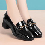 mood Kevad S&uuml;gis Daamid Pumbad Madalad jalan&otilde;ud Lakknahk Pehme Tald Kristall K&otilde;rged kontsad Loafers Mood Hingav &Uuml;ksik Elegantne 35(Foot22.5cm)