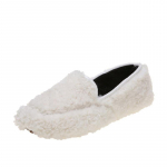 Karvased kingad naistele v&auml;ljas mood lamedad kingad kuum m&uuml;&uuml;k pehmed mugavad pealelibistatavad mokassiinid jalutamiseks jalatsid naine Zapatos de mujer 5 valge