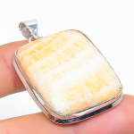 Natural Yellow Calcite Gemstone 925 Sterling Silver Jewelry Pendant 1.85 w0j21