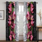 Mitmev&auml;rviline roosimustriga k&otilde;rge pimendusega magamistoakardinad, tume stiil, kodu paks pimendav drapeer, erinevad roosistiilid, aknakardin W55 X H120cm X 2&Grommet Top