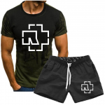 Meeste Rammsteini tr&uuml;kitud T-s&auml;rk f&auml;nn l&uuml;hikeste varrukatega graafiline T-s&auml;rk suvine meeste &uuml;likond L must