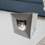 Kasside varjupaik Kaetud voodi Korter Varjualune Kokkupandav Hubane Vildist Koopamaja Pommeri Kutsikale dark gray Cat mouth