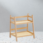 2 Layer Bamboo Organizer for Cups And Skincare on Countertop S