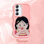 V&auml;rvitud muster Big Wave Edge pehme silikoon materjal Macaron telefoni &uuml;mbris p&otilde;rutuskindel kaitsev kummist korpus OnePlus Vivo Motorola Moto jaoks Vivo Y16 must