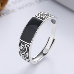 Trendikas h&otilde;bedane s&otilde;rmus meestele, must ristk&uuml;lik, retro draakoni mustriga s&otilde;rmus, meeste Infex s&otilde;rmeaksessuaarid, avatud ADM 1PCS