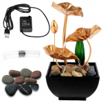 Voolava vee purskkaevu kujundus Lauapealne purskkaev Ringlev LED r&otilde;ngasvalgustid meditatsioon &Otilde;nne&otilde;nne k&auml;sit&ouml;&ouml; kodukontorisse