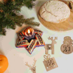 Loominguline kalender J&otilde;ulunumbrid Kingitussilt v&otilde;lu J&otilde;ulukaunistused Dekoratsioonikalendrid 4X3X0.2CM khaki