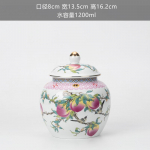 Retro sinivalge suletud keraamiline teekann hoiupurk majapidamiskeraamika hoiustamine v&auml;ike teekann kodu kaunistamine keraamiline pott