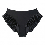 Naiste ujumisp&uuml;ksid, k&otilde;rge v&ouml;&ouml;kohaga volangidega bikiinip&otilde;hjad, k&otilde;hukontrolliga kiiresti kuivavad ujumisriided, rannar&otilde;ivad S must