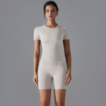 Nessaj Quick Dry Joogakomplekt Naiste Push Up Fitness l&uuml;hikesed p&uuml;ksid Elastsed l&uuml;hikeste varrukatega s&auml;rgid Spordir&otilde;ivad S h&otilde;behall v&auml;rv