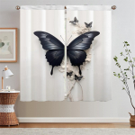 Butterfly Illustratsioon Vannitoa kardinad elutuppa t&uuml;ll k&ouml;&ouml;gis kardinad 2 t&uuml;kki aknakardinad riidest kardinakardinad W50xH70cmx2pcs-CL