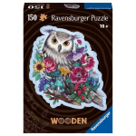 Puzzle en bois Hibou floral 150 pi&egrave;ces robustes et naturelles dont 15 figurines en bois (whimsies), des 10 ans, 17511, Ravensburger