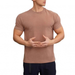 Yousheng Suvine J&otilde;usaali Top &Uuml;mara kaelusega Slim Fit Lihaseline Meeste Treening T-s&auml;rk L&uuml;hikeste varrukatega Veniv Slim Fit Jooksmise Treening T-s&auml;rk XL tumehall v&auml;rv