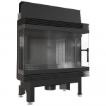 Steel fireplace KRATKI BLANKA left right 11 kW &Oslash; 180 black thermotec