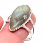 Labradorite Handmade 925 Sterling Silver Jewelry Ring Size 9 z7f50