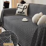 Kahepoolne puuvillase l&otilde;ngaga pleed diivanikate 180x180 cm