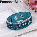 Mood Crystal Rhinestone Faux Nahast K&auml;ev&otilde;ru K&auml;epael Naiste Ehted Kingitus tumesinine v&auml;rv