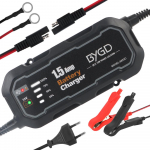 Automaatne nutikas mootorratta akulaadija hoidja autole/haagissuvilale/ATV-le/paadile LED-iga Automaatne akulaadija 12V 1500mA EU Plug must