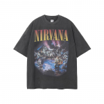 ARTIE meeste retro Nirvana b&auml;ndi T-s&auml;rk | 2023 kevad/suvi mood | Pesuga t&ouml;&ouml;deldud, tindiprinteriga tr&uuml;kitud l&uuml;hikeste varrukatega Large