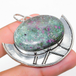 Ruby in Fuchsite Ethnic 925 Sterling Silver Jewelry Pendant 1.97 C2k98