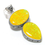 Yellow Triplet Opal Handmade 925 Sterling Silver Jewelry Pendant 3.31 k6v48