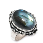 Labradorite Handmade 925 Sterling Silver Jewelry Ring Size 9 u8a36