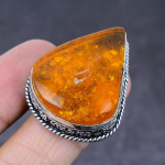 Baltic Amber Handmade 925 Sterling Silver Gift Jewelry Ring Size 10 u2k43