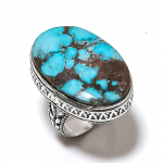 Tibetan Turquoise Handmade 925 Sterling Silver Jewelry Ring Size 9 v9i03