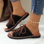 Naiste pitsilised lamedad libisemiskingad Mood Peep Toe Suvekingad vabaaja rannasandaalid 36
