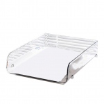 A4-formaadis paberist hoiukast, virnastatav plastikust suure avaga &uuml;hekihiline lauaarvuti failikorraldaja kontori jaoks Transparent 26.5x33x7.5cm/10.4x13.0x3.0in