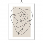 Moodsad Abstraktsed Armastusjoon T&uuml;druku Keha Lille Plakatid ja Prindid L&otilde;uendimaal Seinakunsti Pildid Elutuba Kodu Kaunistamine 8X12inch 20x30cm