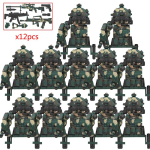 12 tk S&otilde;jalised kujukesed S&otilde;dur Ehitusklotsid SWAT Eri&uuml;ksus R&uuml;nnakur&uuml;hm Camouflage V&auml;ed S&otilde;iduk Relv Klotsid M&auml;nguasi