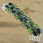 Kingitus Talle Naturaalne Ookeani Jaspis Kett Reguleeritav K&auml;ev&otilde;ru 925 H&otilde;be Adjustable