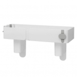 S&auml;ilitusriiul WC-paagi korraldaja Suure mahutavusega Tugev kandev&otilde;ime Veekindel Kahekihiline disain Vannitoa &scaron;ampooniriiul Dual Layer valge