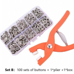Komplektid Snap Fasteners Kit Tool Metal Snap Buttons R&otilde;ngad koos kinnitustangidega Press as the picture