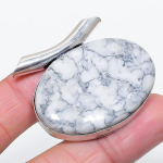 Natural Howlite Jasper Gemstone 925 Sterling Silver Jewelry Pendant 1.50 j9v17