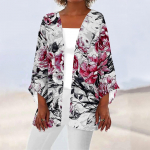 Naiste vabaaja mood retrotr&uuml;kiga kerge keskmise pikkusega jakkkardigan XXL